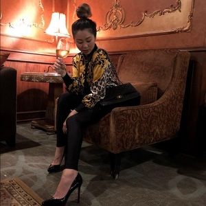 Escada Vintage Silk Blouse Baroque Leopard Print